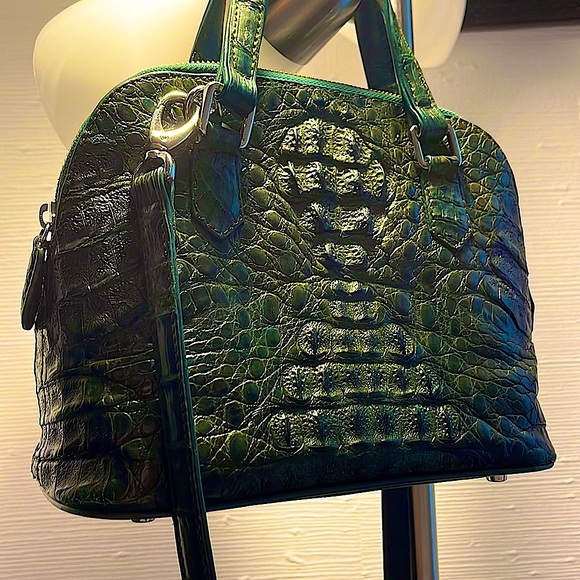 Hand Crafted Handbags - Real Crocodile Leather Dark Green Crossbody Purse